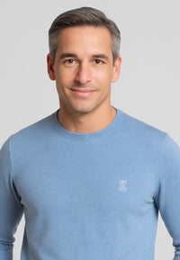 Jersey Básico de cuello redondo color azul cielo