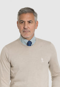 Jersey Básico cuello redondo en color hueso