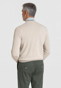 Jersey Básico cuello redondo en color hueso