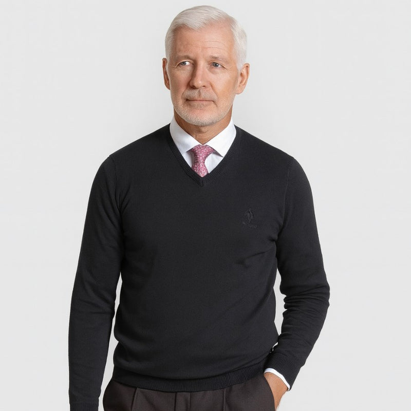 Jersey Básico cuello de pico en color azul marino