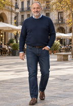 Jersey de Cashmere Touch Marino de hombre en tallas desde la 2XL a la 5XL