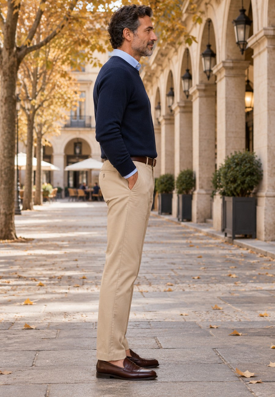 Jersey de Cashmere Touch Marino de hombre en tallas desde la 2XL a la 5XL