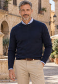 Jersey de Cashmere Touch Marino de hombre en tallas desde la 2XL a la 5XL