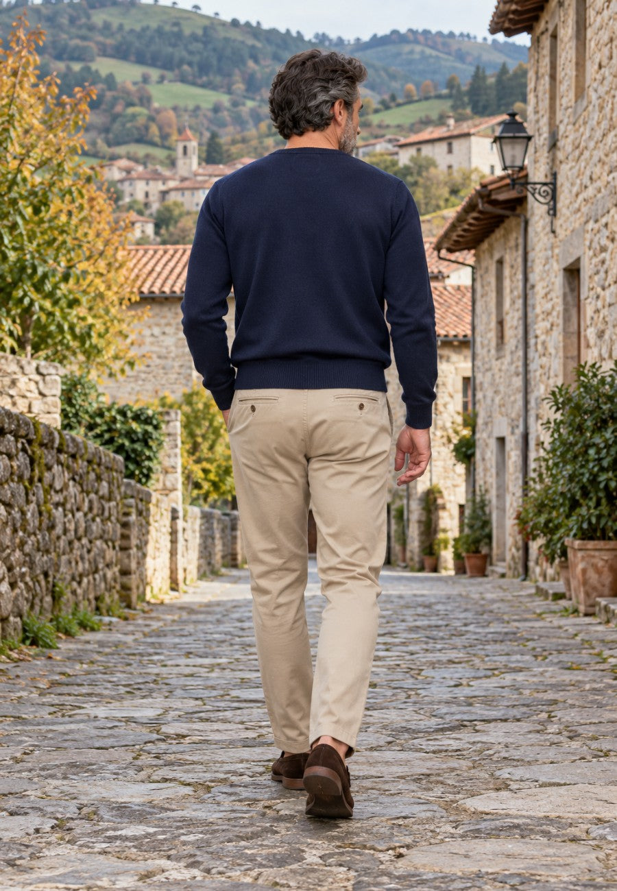 Jersey de Cashmere Touch Marino de hombre en tallas desde la 2XL a la 5XL