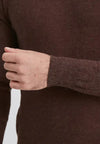 Jersey de Cashmere Touch marron de hombre en tallas desde la 2XL a la 5XL