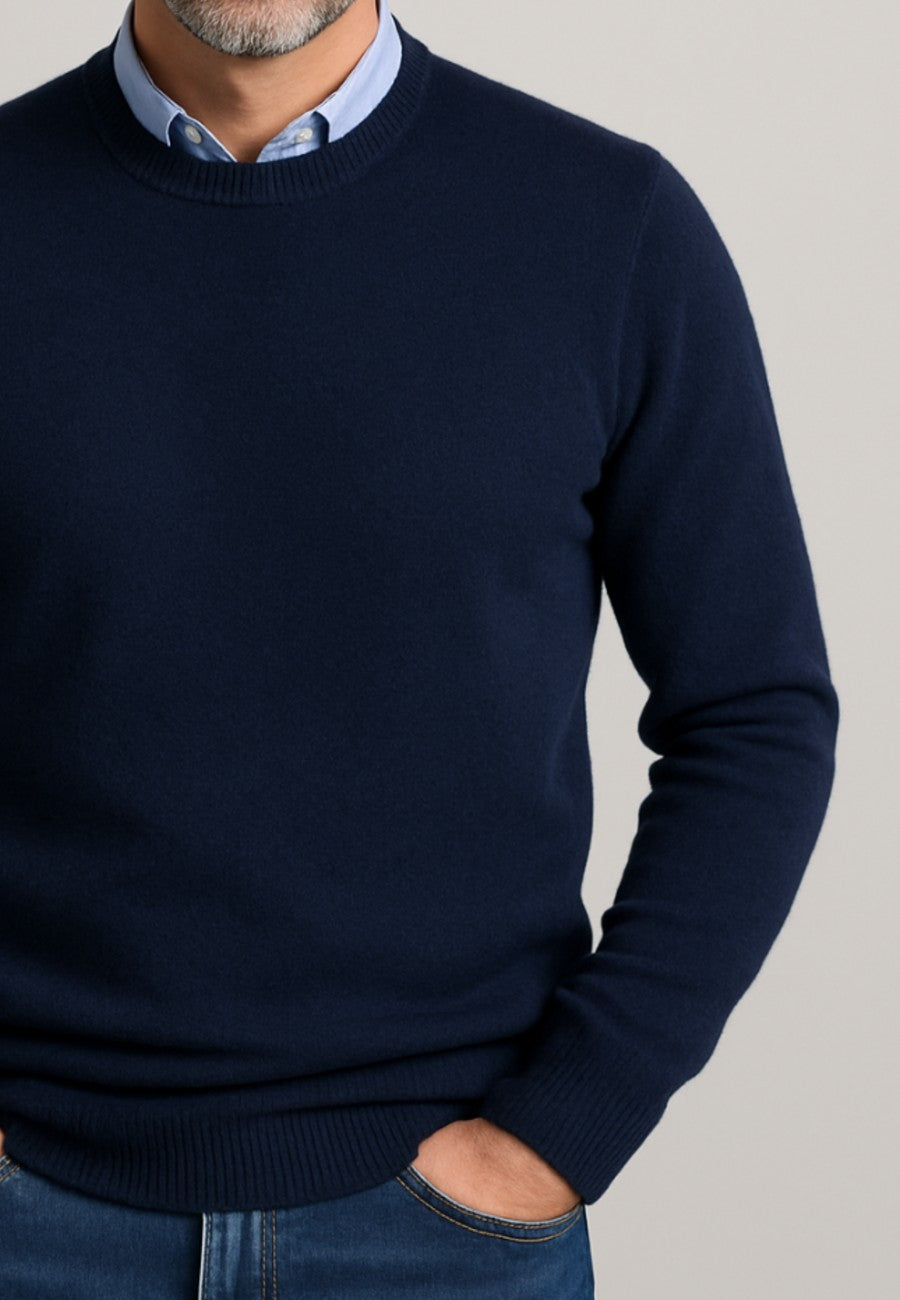 Jersey de Cashmere Touch Marino de hombre en tallas desde la 2XL a la 5XL