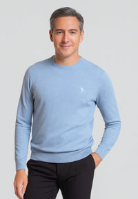 Jersey Básico de cuello redondo color azul cielo