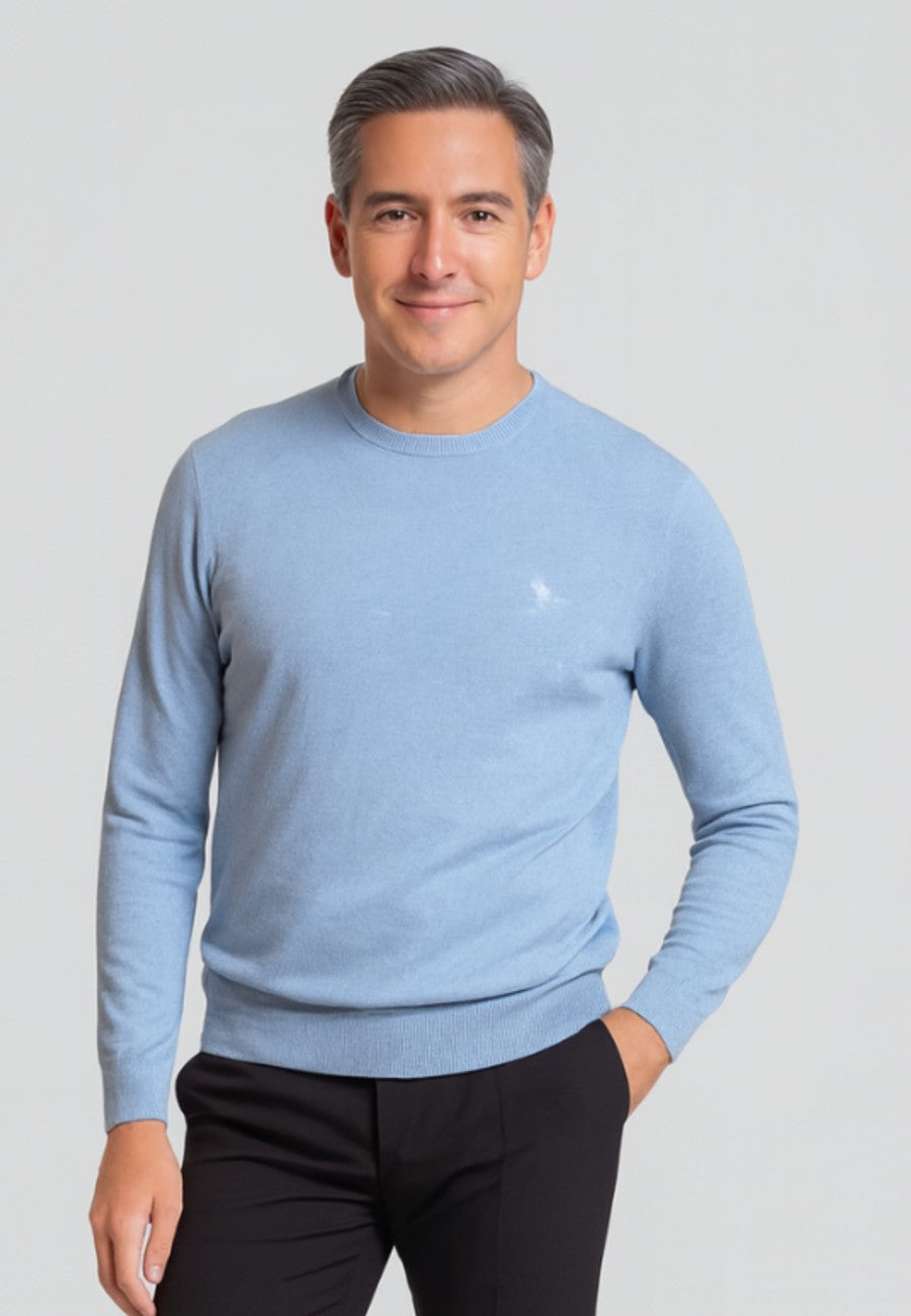 Jersey Básico de cuello redondo color azul cielo