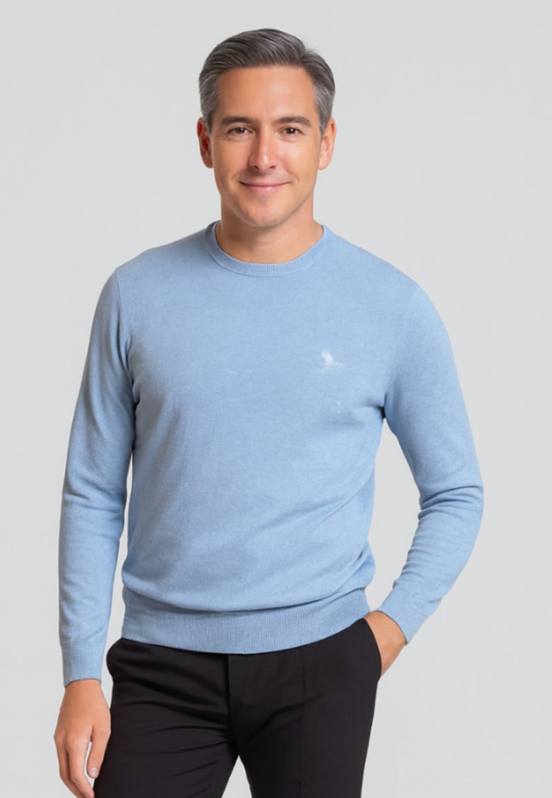 Jersey Básico de cuello redondo color azul cielo