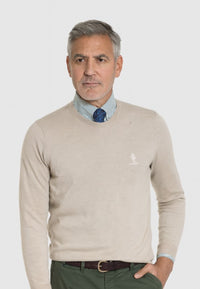 Jersey Básico cuello redondo en color hueso