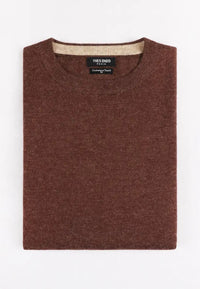 Jersey de Cashmere Touch marron de hombre en tallas desde la 2XL a la 5XL
