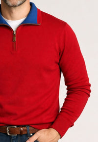 Jersey de media cremallera rojo CASHMERE TOUCH tallas 2XL a 5XL