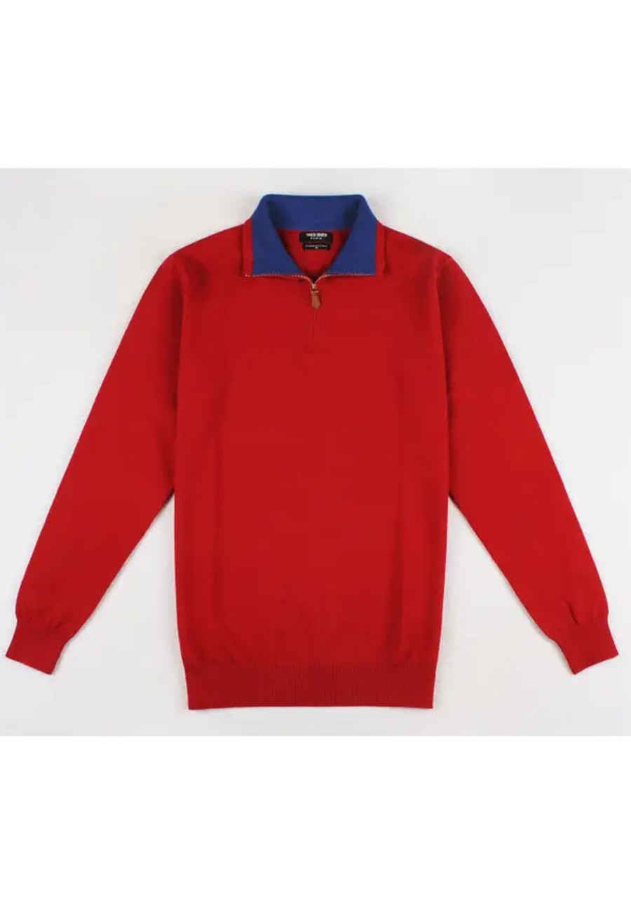 Jersey de media cremallera rojo CASHMERE TOUCH tallas 2XL a 5XL