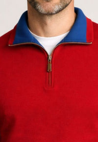 Jersey de media cremallera rojo CASHMERE TOUCH tallas 2XL a 5XL