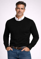 Jersey de Cashmere Touch Negro de hombre en tallas desde la 2XL a la 5XL