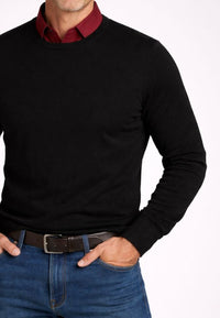 Jersey de Cashmere Touch Negro de hombre en tallas desde la 2XL a la 5XL