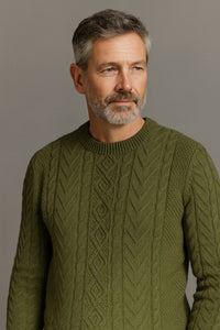 Jersey de punto trenzado en color Verde oliva