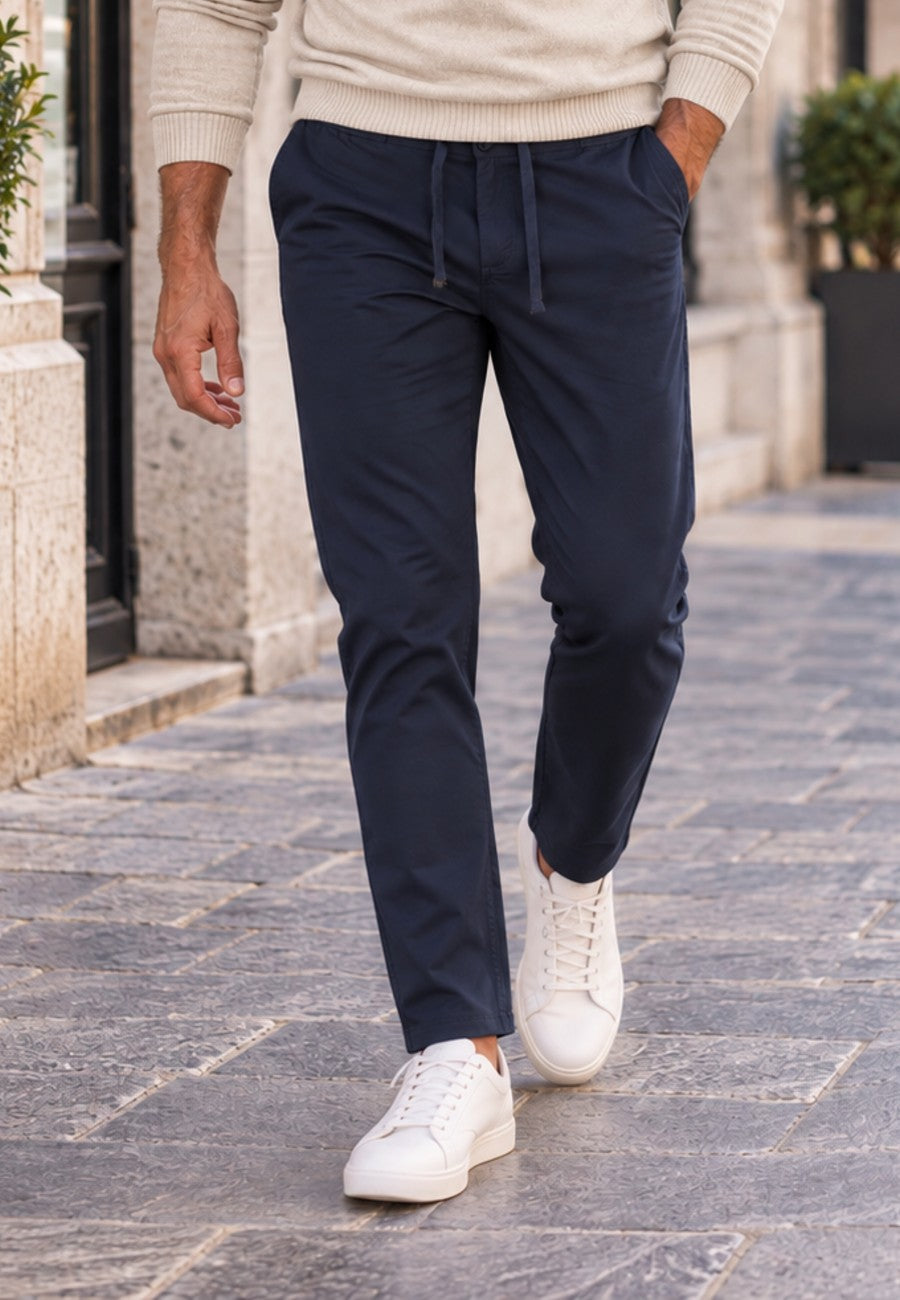 Pantalón jogger de invierno en loneta color azul marino