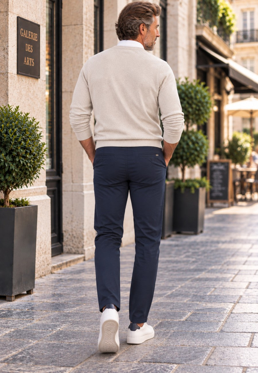 Pantalón jogger de invierno en loneta color azul marino