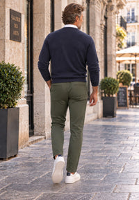 Pantalón jogger de invierno en loneta color verde tierra