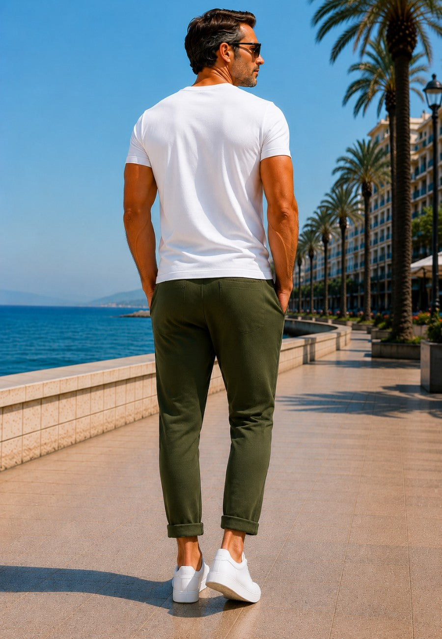 JOGGER ELÁSTICO DE TIRO ALTO DE VERANO - Color verde