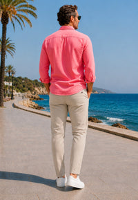 JOGGER ELASTICO DE TIRO ALTO DE VERANO - Color Beige