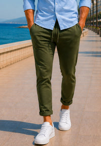 JOGGER ELÁSTICO DE TIRO ALTO DE VERANO - Color verde
