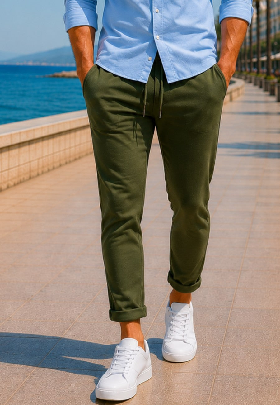 JOGGER ELÁSTICO DE TIRO ALTO DE VERANO - Color verde