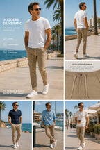 JOGGER ELÁSTICO DE TIRO ALTO DE VERANO - Color Tostado