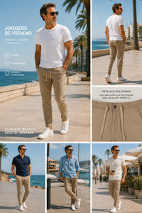 JOGGER ELÁSTICO DE TIRO ALTO DE VERANO - Color Tostado