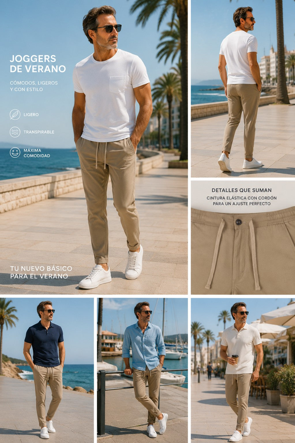 JOGGER ELÁSTICO DE TIRO ALTO DE VERANO - Color Tostado