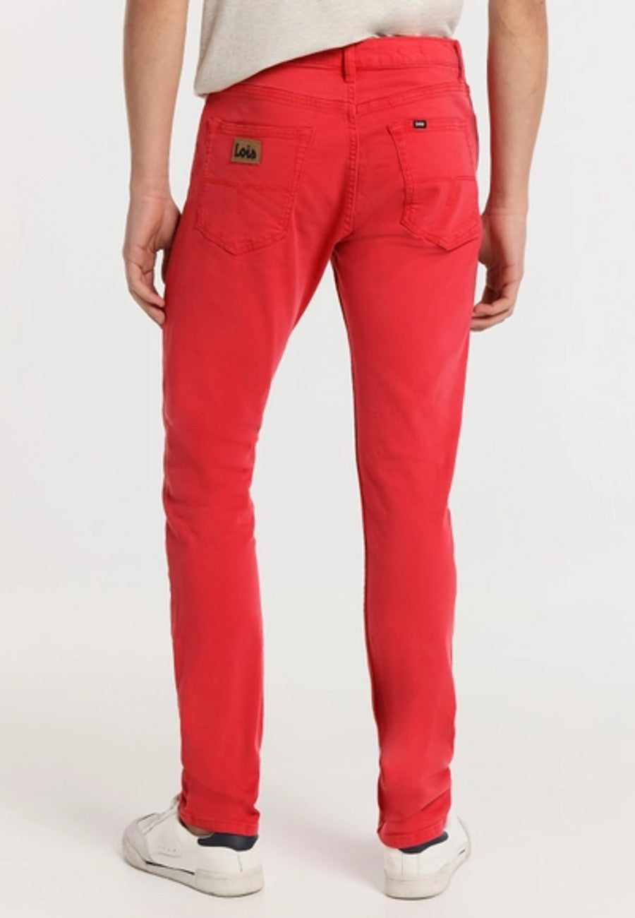 Pantalón LOIS tipo Jeans Slim de hombre - Rojo