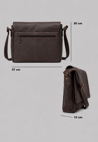 Maletín de piel bandolera para ordenador y documento 37x30x10
