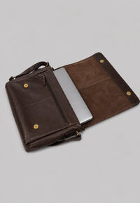 Maletín de piel bandolera para ordenador y documento 37x30x10