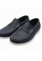 Mocasines de piel suave azul marino de hombre - Antifaz wala