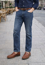 Mocasines de piel elegantes de hombre en color marrón