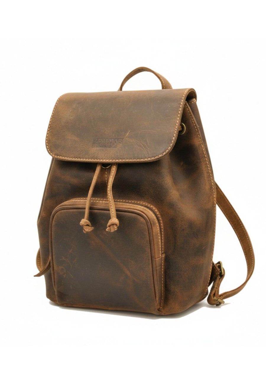 Mochila de piel natural envejecida de 29x22x13