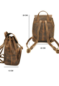 Mochila de piel natural envejecida de 29x22x13