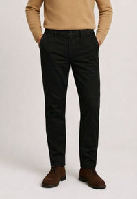 Pantalón Chino para hombre de Algodón elástico Guadiana (Tiro alto) color negro