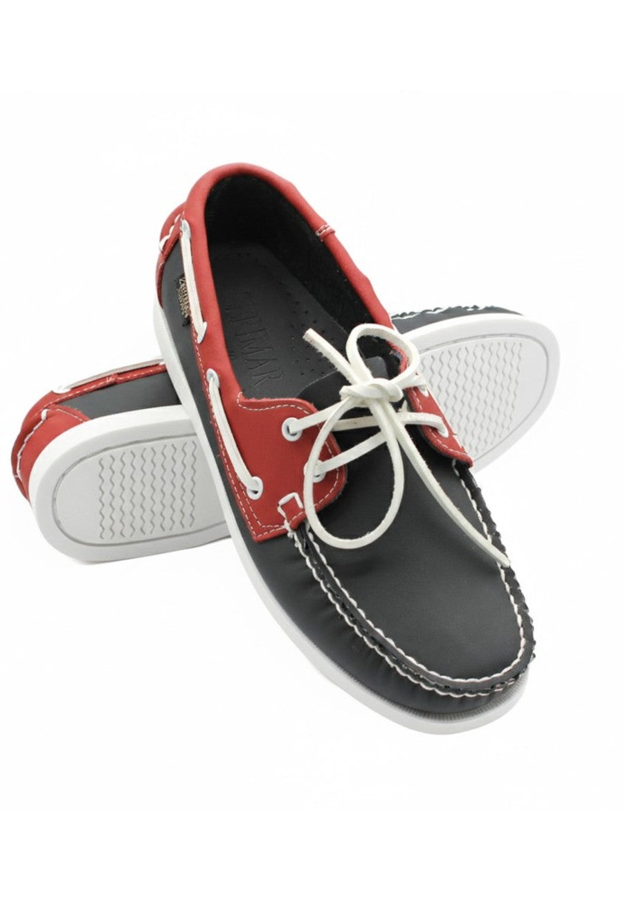 Nauticos de piel azul marino y rojo de hombre tallas de la 40 a la 47