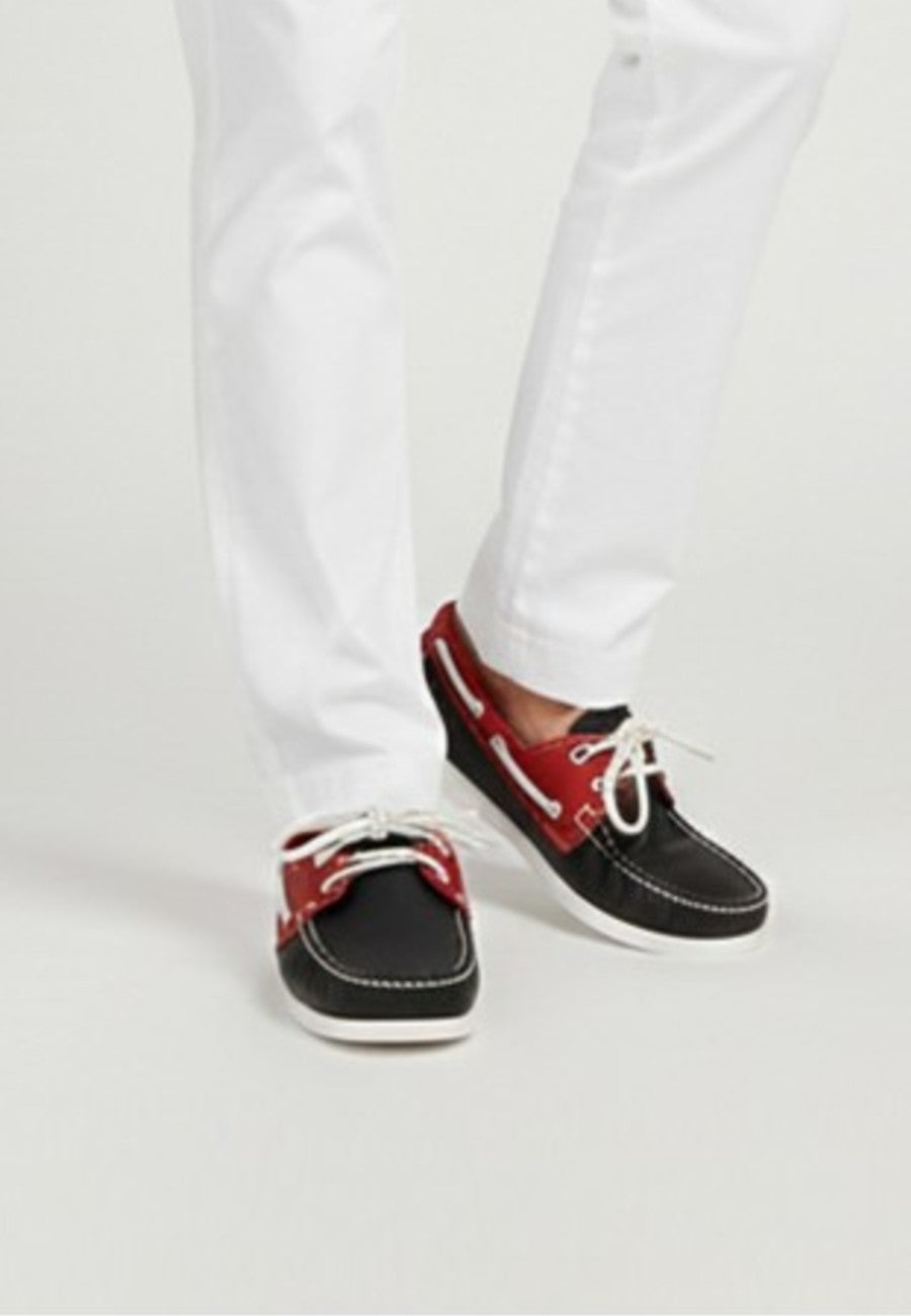 Nauticos de piel azul marino y rojo de hombre tallas de la 40 a la 47