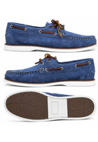 Mocasines nauticos de piel serraje azules violaceos