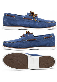 Mocasines nauticos de piel serraje azules violaceos