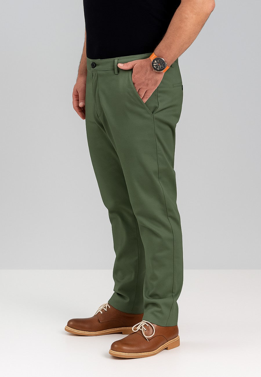 Pantalones casual chinos elásticos T'estimu Sport Verde de T'estimu Moda