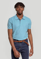 Polo piqué de hombre color Celeste