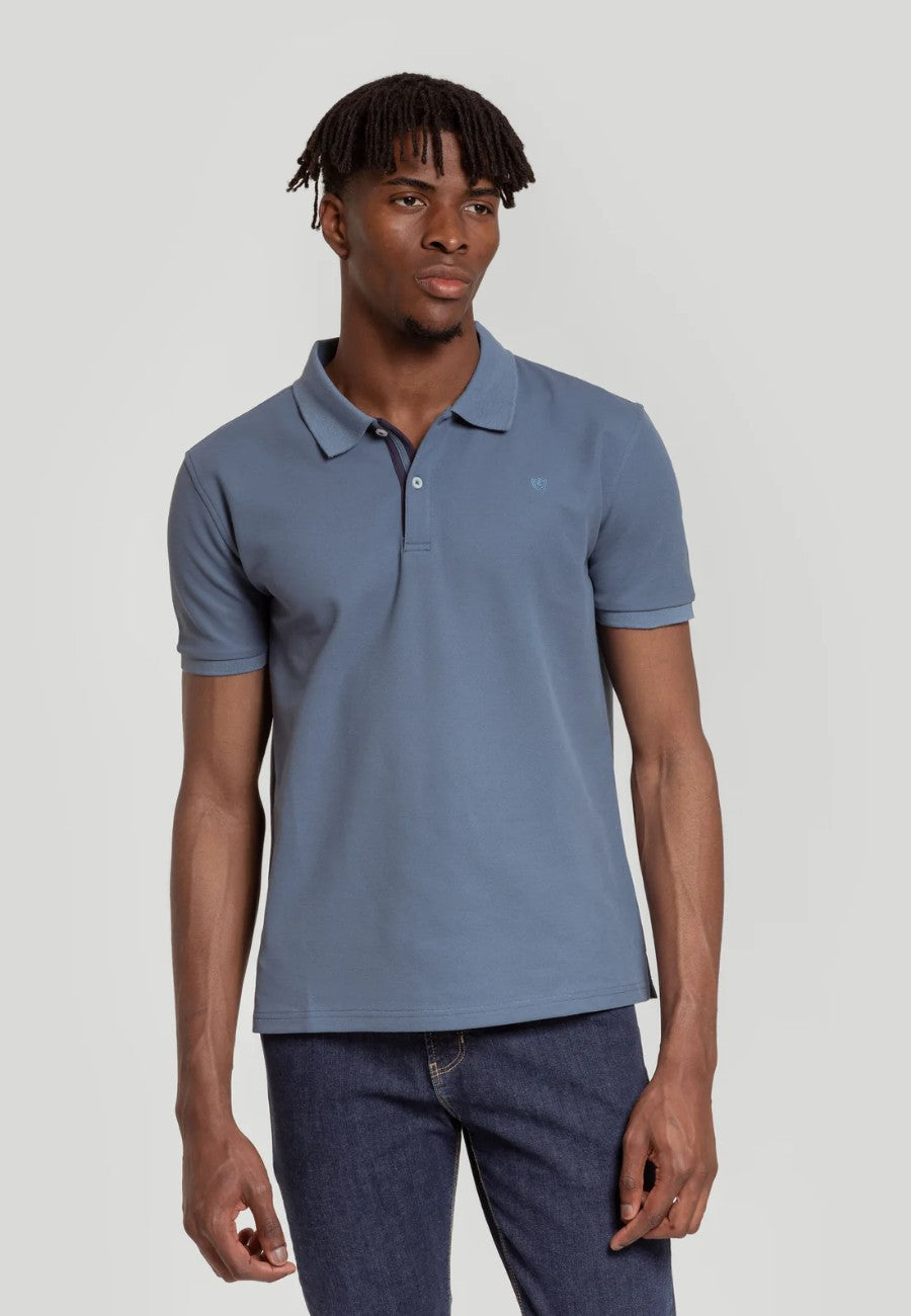 Polo piqué de hombre color índigo