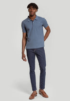 Polo piqué de hombre color índigo