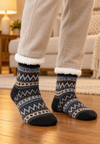Pack regalo de 2 pares de calcetines de estar por casa en caja de regalo, Gris y Negro