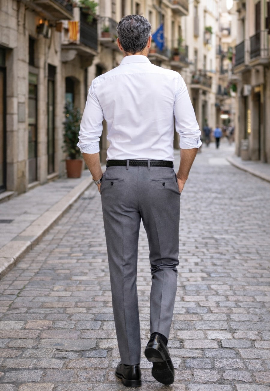 Pantalón de vestir de verano para hombre Grecia- Talla 40 a la 68 - gris medio