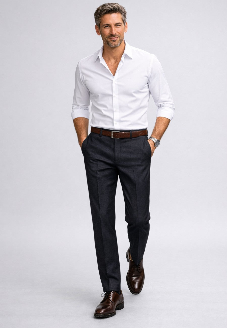 Pantalón de vestir de hombre Roma gris oscuro